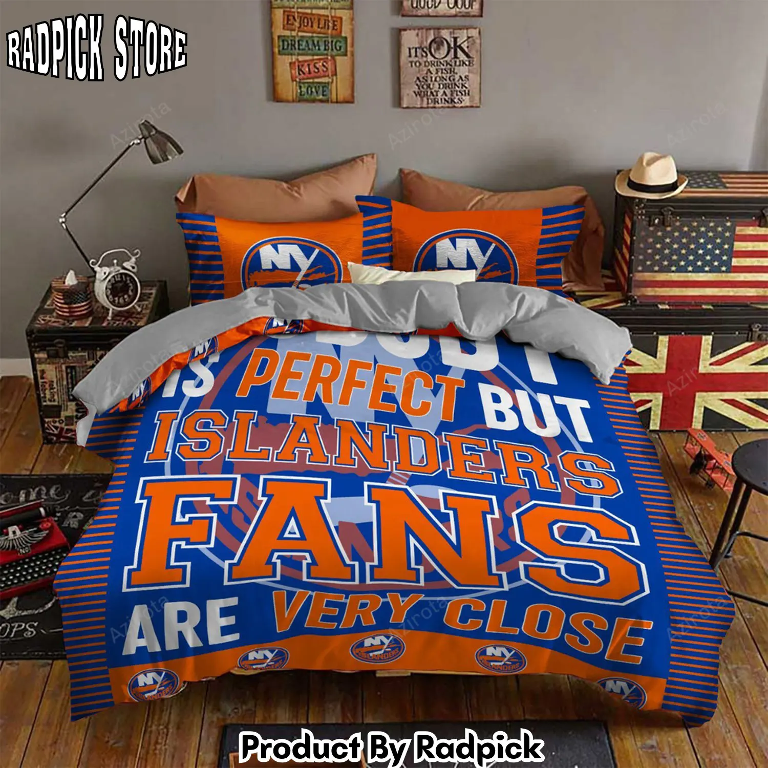 Radpick v6 new york islanders for fans bedding set duvet cover pillow cases decor home rp327509